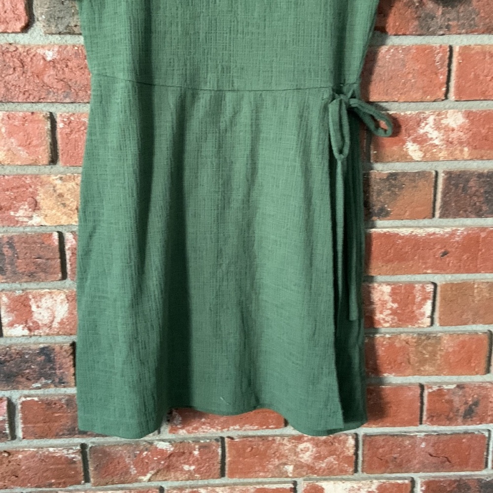 Madewell Olive Green Short Sleeve Wrap Dress - Picture 4 of 9